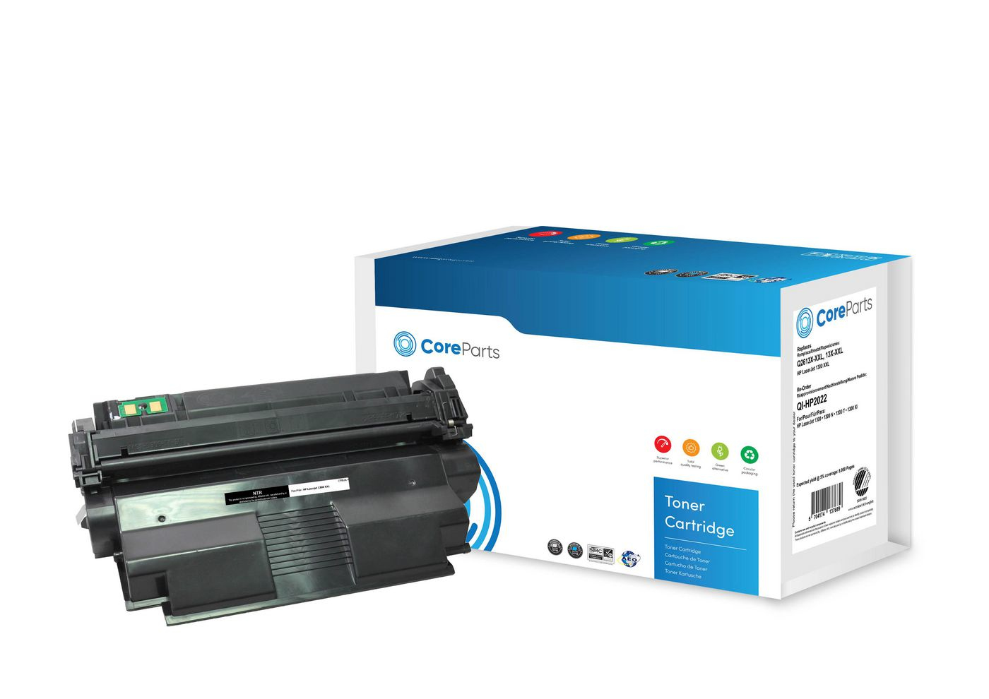 CoreParts Tonerpatrone Schwarz 8.000 Seiten (Alternative zu HP Q2613X-XXL)