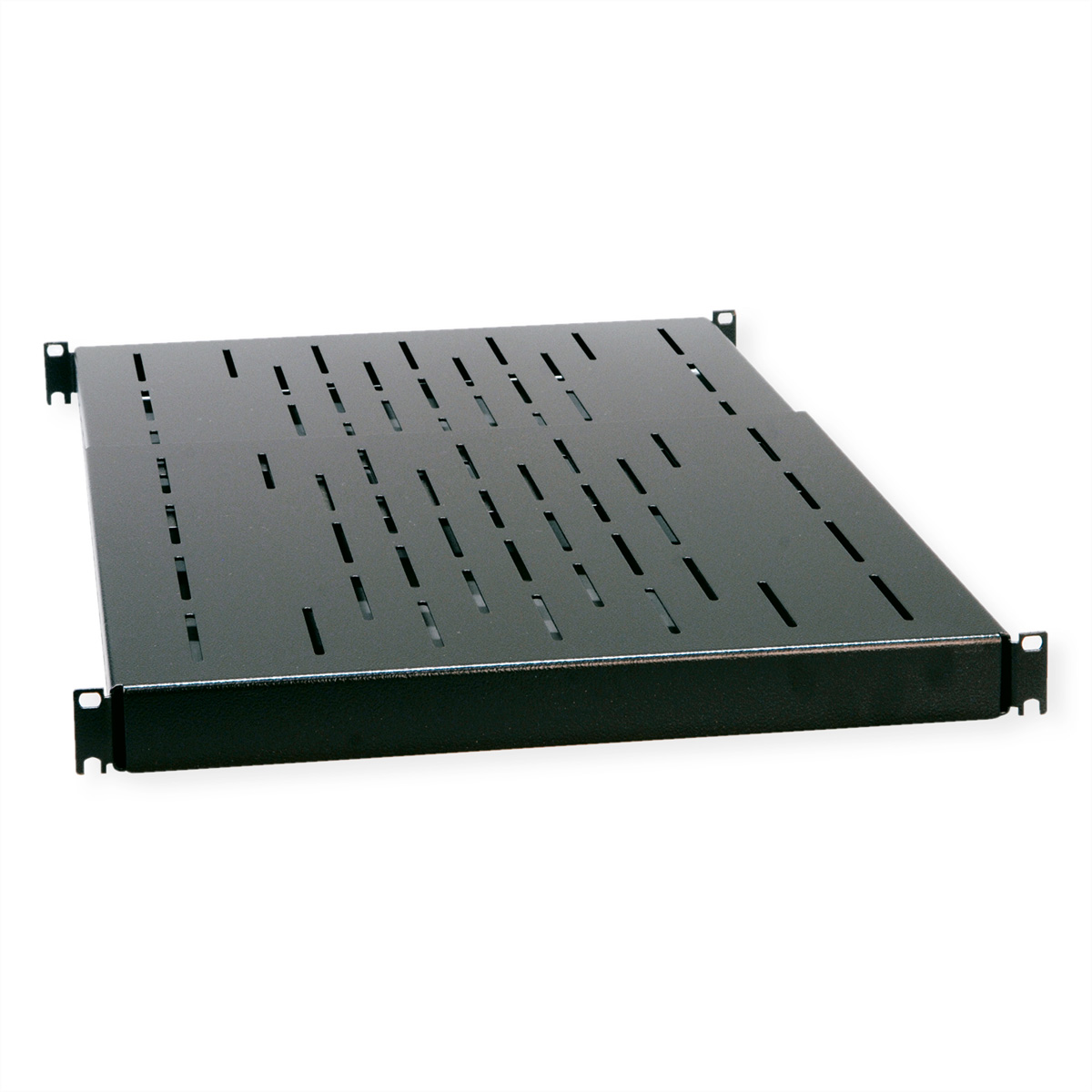 apraNET VARIplain 19" Fachboden 1 HE Schwarz RAL 9005