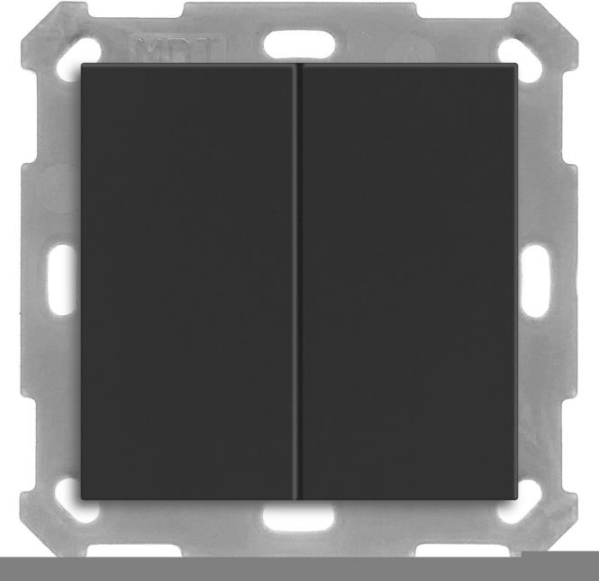 MDT BE-TAL55B206.01 KNX Taster Light 55 Basic 2-fach Schwarz matt Neutral 1 (BE-TAL55B206.01)