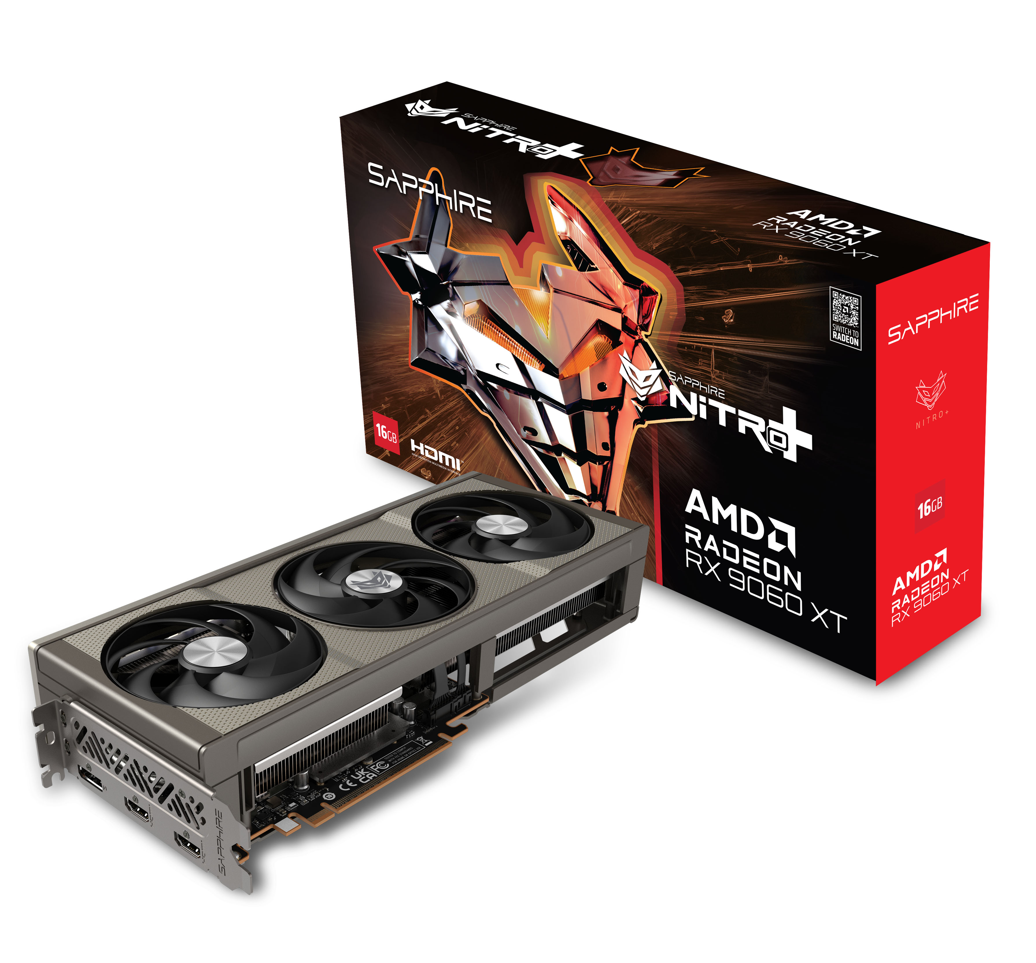 Sapphire NITRO+ Radeon RX 9060 XT 16 GB GDDR6 Grafikkarte Grau