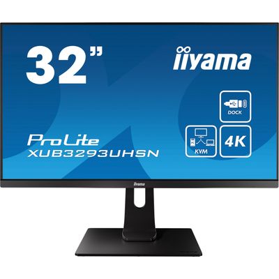 Iiyama Pro Lite Monitor 81,30cm (32") XUB3293UHSN-B1 schwarz 3840x2160 1xMini-HDMI / 1xDisplayPort / 1x USB-C mit Displayport [Energieklasse G] (XUB3293UHSN-B1)