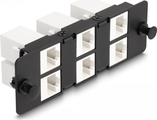 Delock Keystone Adapter Panel 6 Port schwarz (66996)