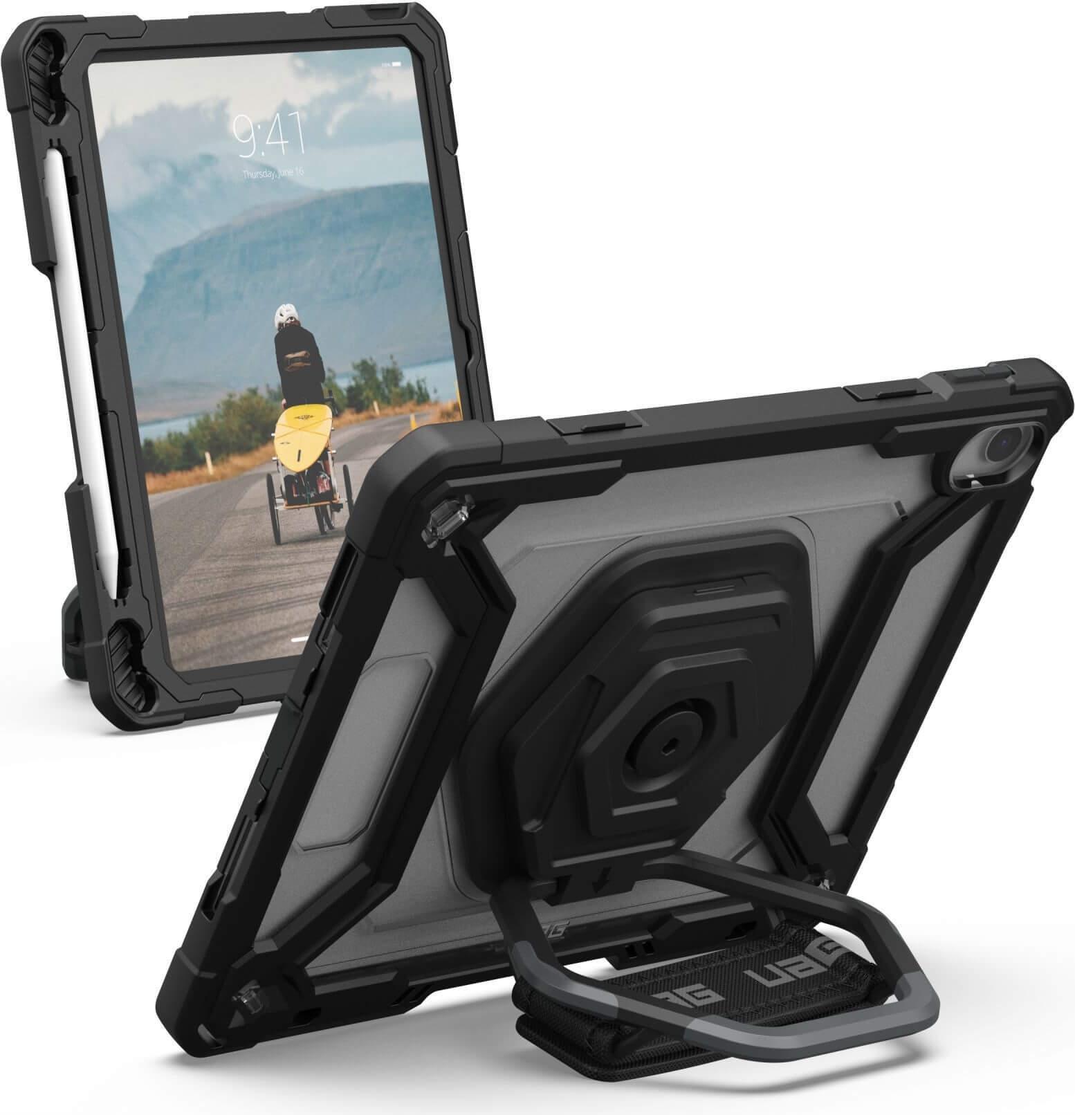 UAG Urban Armor Gear Plasma Handstrap, Kickstand & Screen Protection Case | Apple iPad 10,9" (2022) | transparent/schwarz | bulk | 124470B14340 (124470B14340)