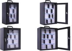 pavo Smartphone-Schrank für 48 Smartphones dunkelgrau Stahl/Plexiglas 376x205x445 mm