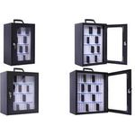 pavo Smartphone-Schrank für 48 Smartphones dunkelgrau Stahl/Plexiglas 376x205x445 mm