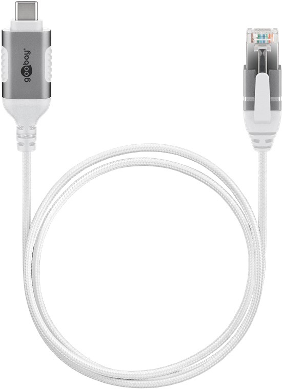 Goobay 74387 Ethernet-Kabel USB-C 3.1 auf RJ45 2 m Weiß