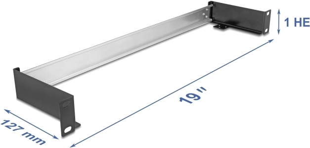 Delock 19? Hutschienenpanel zum Einbau horizontal oder vertikal 1HE Metall (67283)