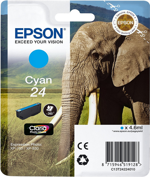 Epson Ink/24 Elephant 4.6ml CY (C13T24224012)