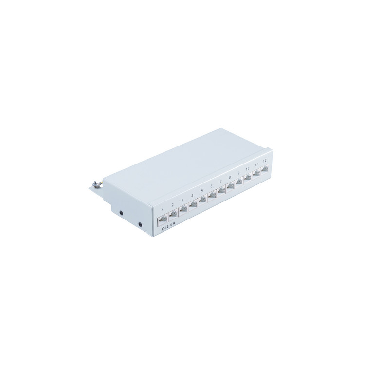 ShiverPeaks BS75077 Patchpanel 12-Port Cat.6a 1 HE Grau