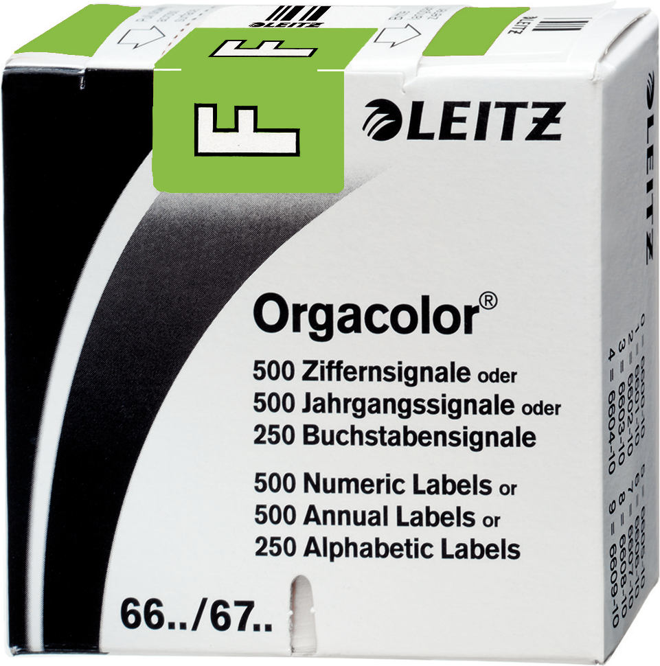 LEITZ Orgacolor - Grün - Abgerundetes Rechteck - 30 x 23 mm - 73 x 73 x 30 mm (6615-10-00)