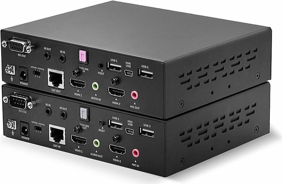 Lindy 39374 KVM-Extender Dual-Head HDMI USB IR RS232 HDBaseT Cat.6 100m Schwarz