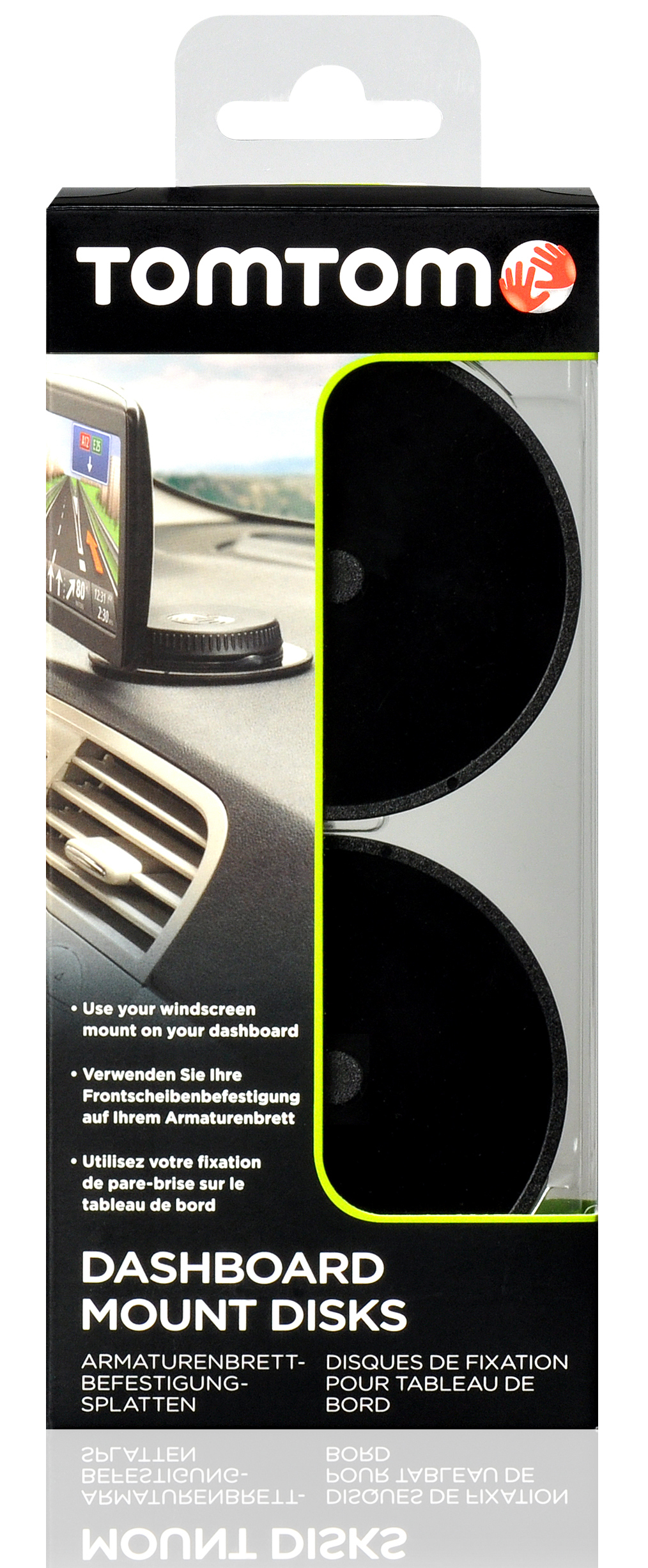 TomTom Klebescheibe (Packung mit 2) Schwarz