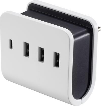 VOLTCRAFT VC-11374055 USB-Ladegerät Steckdose Ausgangsstrom (max.) 4.8 A 4 x USB, USB-C™ Buchse (VC-11374055)