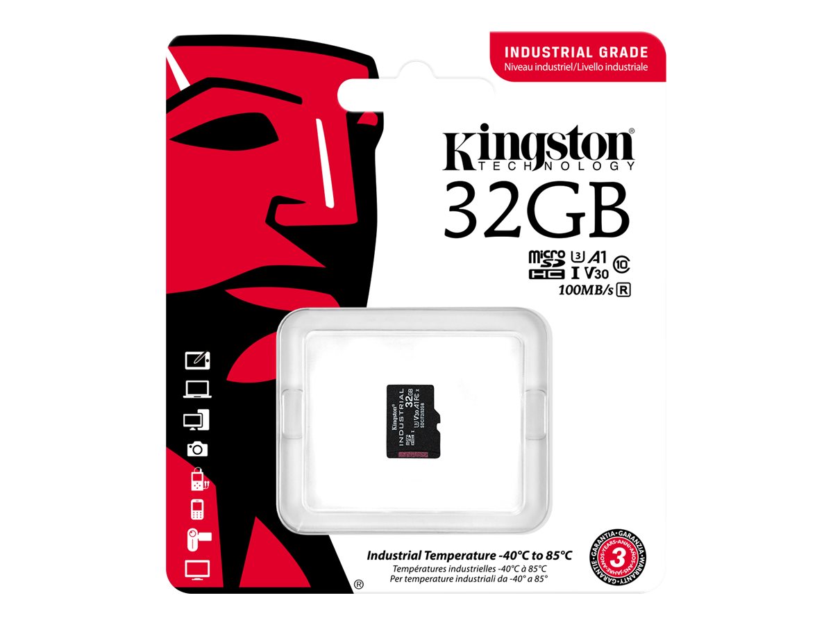 Kingston Industrial microSDHC UHS-I Speicherkarte 32 GB Klasse 10 U3 V30 Schwarz