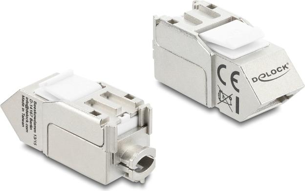 Delock Keystone Modul RJ45 Buchse zu LSA Cat.6A 45° gewinkelte geschirmt 90° (90937)