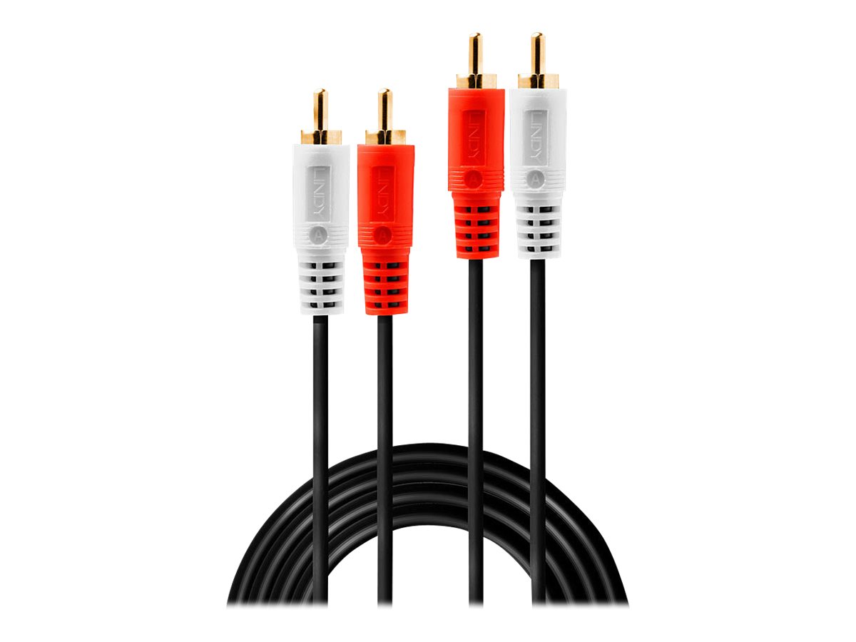Lindy Premium Audiokabel 2x RCA Stecker/Stecker 10 m Schwarz