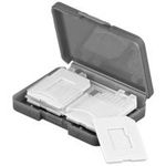 Wentronic Goobay Speicherkarten-Transportbox, Transparent-Grau - passgenau für max. 4x SD/microSD/MMC-Karten (95349)