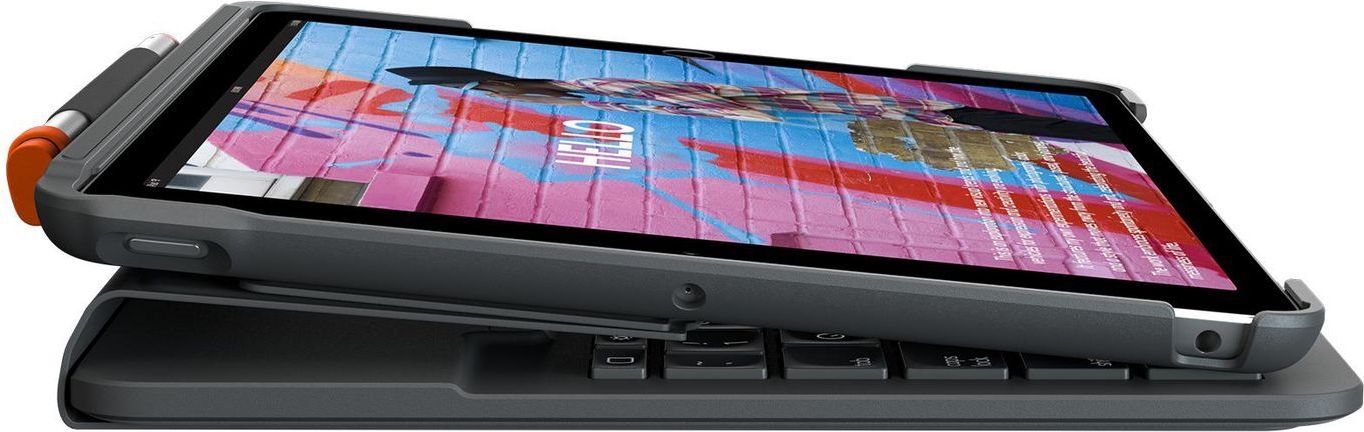 Logitech Slim Folio Tastatur-Case für iPad 10,2" QWERTY Pan Nordisch Bluetooth Graphit