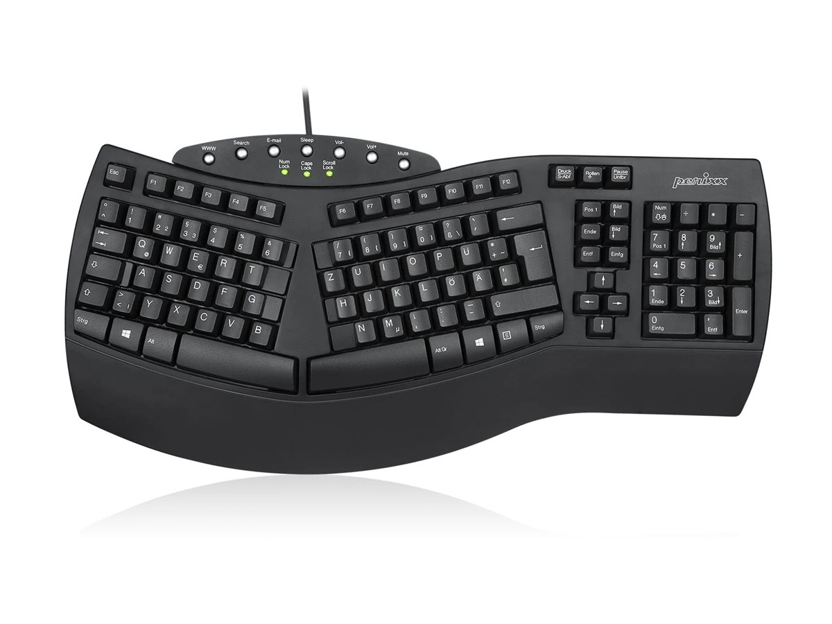 Perixx PERIDUO-512 Ergonomisches Tastatur- & Maus-Set QWERTZ Schwarz