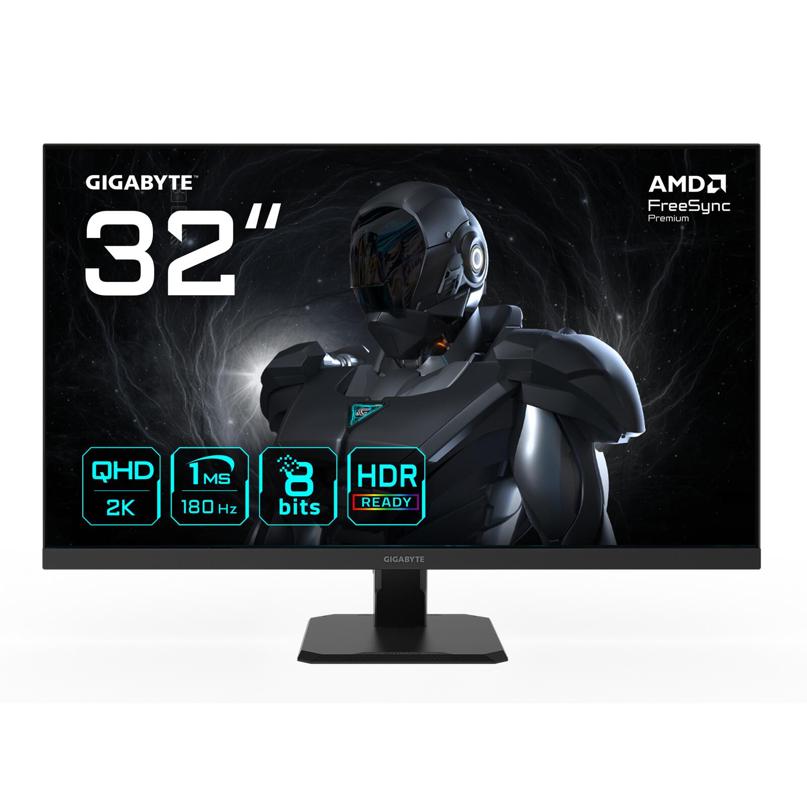 GigaByte GS32QA Gaming Monitor 80 cm (31,5 Zoll) schwarz - QHD, SS IPS, 1 ms, 180 Hz, HDMI, DisplayPort [Energieklasse G] (GS32QA)
