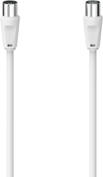 Hama Classic Line Antennen-Kabel, Koax-Stecker - Koax-Kupplung, 5 m, 75 dB, Weiß (00305044)