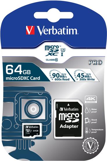 Verbatim 64GB Pro U3 microSDXC (47042)