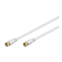 Wentronic Goobay SAT Anschlusskabel, 100% geschirmt, vergoldet, Weiß, 2.5 m - F-Stecker <=> F-Stecker (67291)