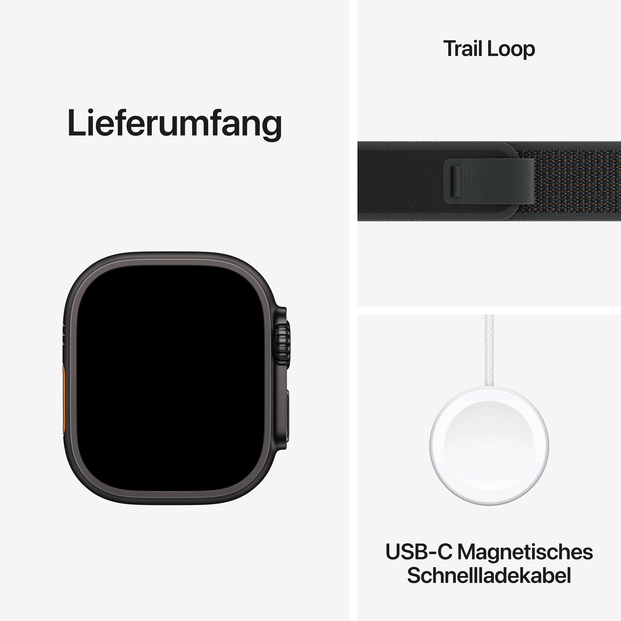 Apple Watch Ultra 2 49 mm GPS + Cellular Black Titanium mit Trail Loop M/L Schwarz