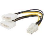 S/CONN maximum connectivity Internes Stromkabel, 2x 5.25 Stecker auf 6-pol PCI Express, 0,13m (78226-HQ)