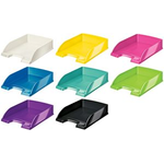 Esselte-Leitz LEITZ Briefablage Plus WOW, A4, Polystyrol, schwarz senkrecht oder versetzt stapelbar, großer Greifausschnitt, - 1 Stück (5226-30-95)