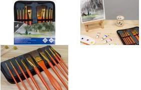 kangaro Aquarell-Pinsel-Set, 10-teilig, im Etui Pinsel aus Ponyhaar, sortiert in 10 Formen und - 1 Stück (K-840002)