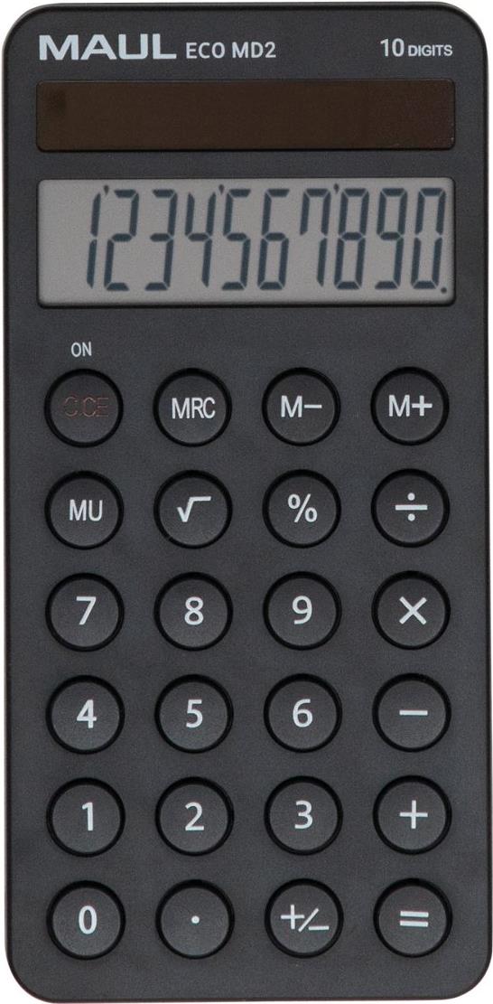 MAUL ECO MD2 Taschenrechner Tasche Einfacher Taschenrechner Schwarz (7275290)