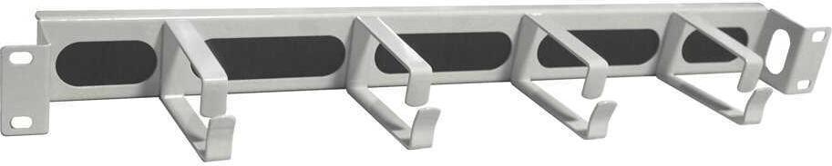 IT-BUDGET 19"-Kabeldurchführungsplatte mit Bürste und 4 Kabelbügel aus Metall nach hinten versetzt (90ITBKDFPMBV1HEG)