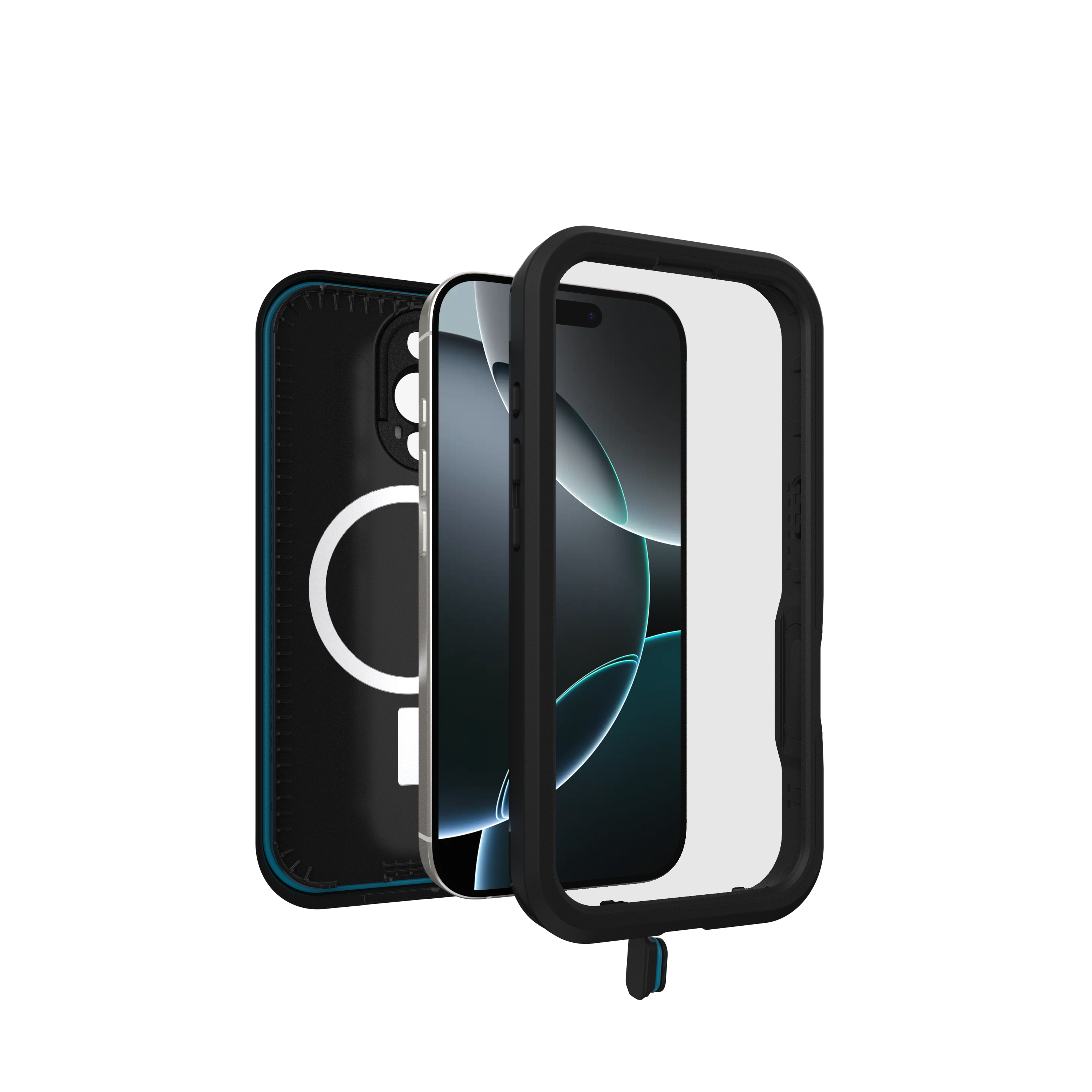 OtterBox Frē Series Wasserdichtes Schutzgehäuse für Apple iPhone 16 Pro MagSafe Schwarz