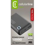 Cellularline Power Bank ESSENCE Turbo 10000 Black - Batterie (PBESSPROMOPD10000K)