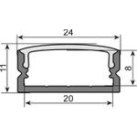 EUROLITE U-Profil 20mm für LED Strip schwarz 2m (51210970)