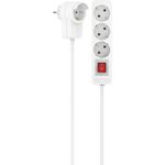 Hama Steckdosenleiste, 3-fach, Schalter, Zusatzsteckdose am Stecker, 1,4 m, Weiß (00223081)