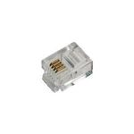 LogiLink RJ11 Stecker für Flachbandkabel, ungeschirmt Modularstecker 6P4C für Flachbandkabel, vergoldete Kontakte (MP0018)