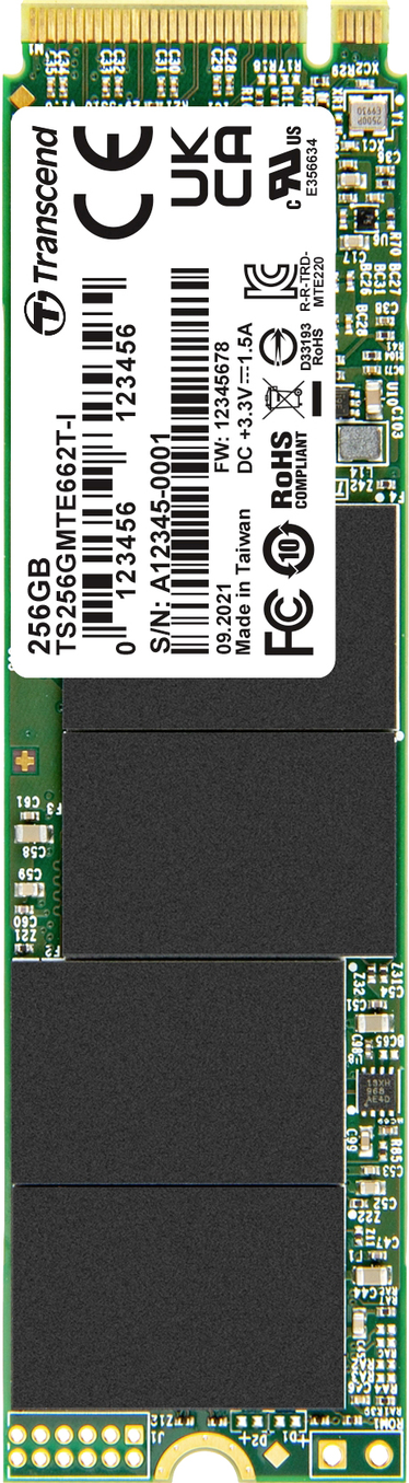 Transcend MTE662T-I M.2 256 GB PCI Express 3.0 NVMe 3D NAND (TS256GMTE662T-I)