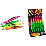 WEDO Eingabestift 3-in-1 NEON, 24er Display Touchpen, Kugelschreiber & Textmarker in einem, sortiert in - 24 Stück (261 61099)