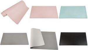 helit Schreibunterlage "the flat mat", 800 x 400 mm, rosa aus PVC, Oberfläche wasserabweisend, schreibtischschonende