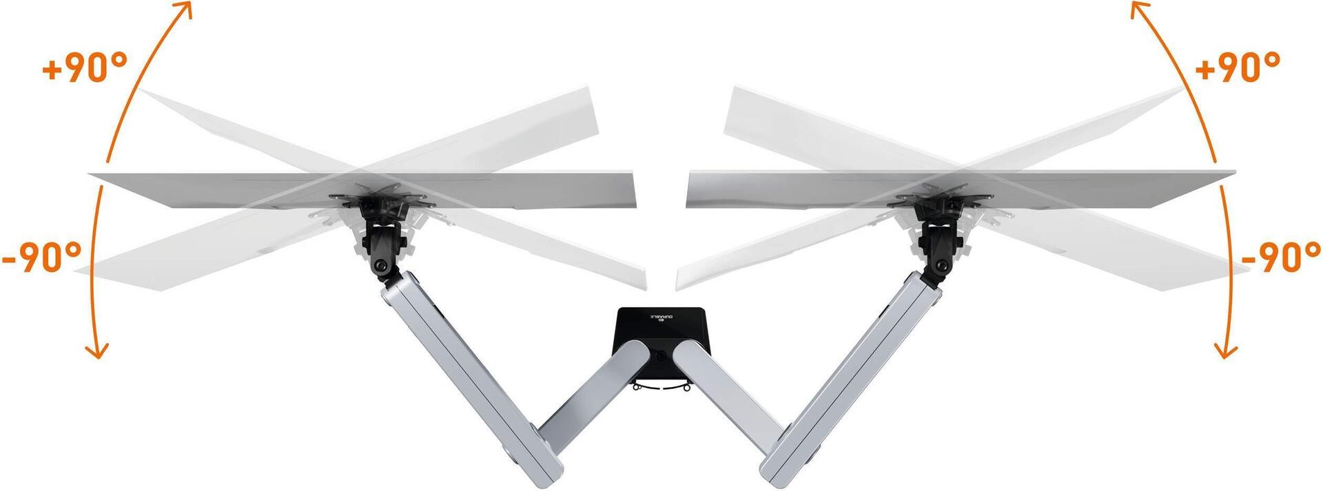 DURABLE SELECT PLUS Monitorhalterung mit Arm für 2 Monitore 17"-32" Tischbefestigung Silber