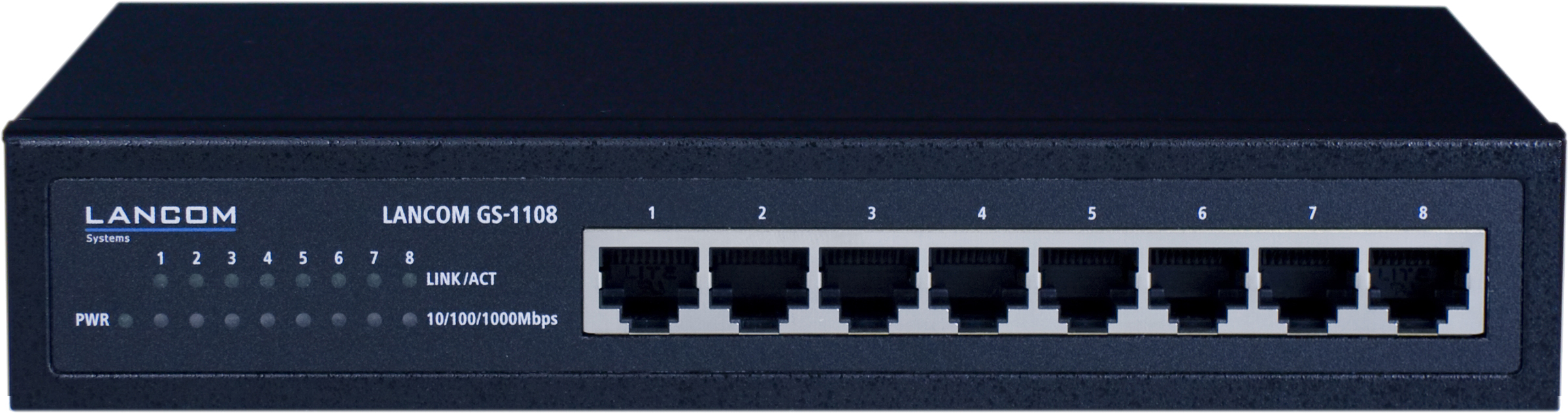 LANCOM GS-1108 8 x 10/100/1000 Gigabit Switch Schwarz
