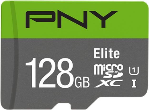 PNY Micro SD Card Elite 128 GB XC Class 10 UHSI U1 A1 V10 SD adapter (P-SDU128V11100EL-GE)