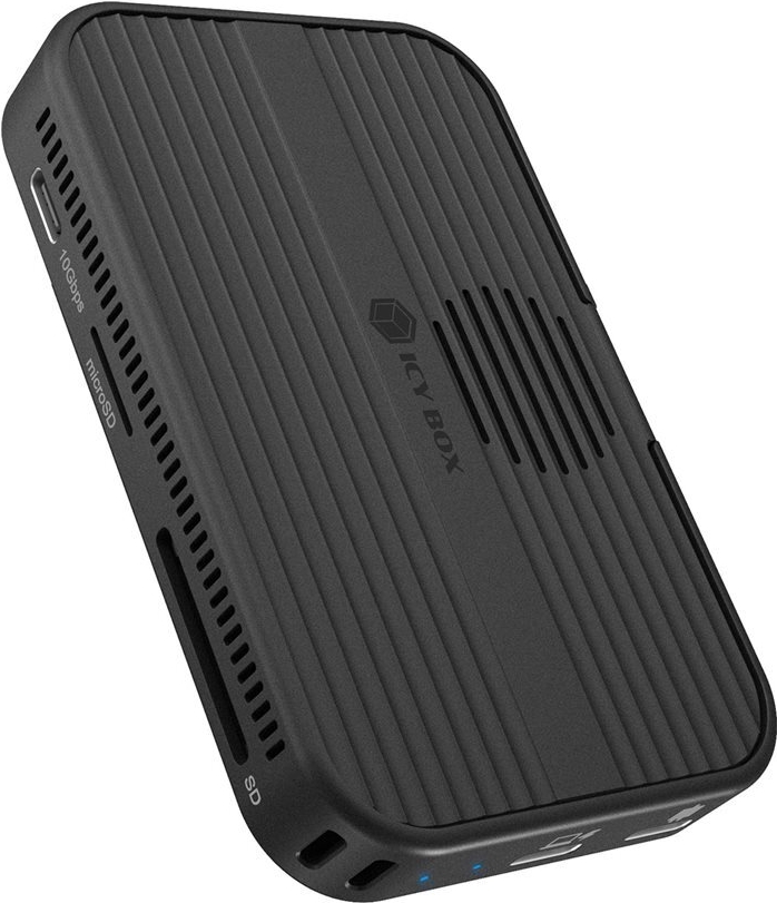 7 in 1 DockingStation mit Slot für M.2 NVME & SATA SSD SATA, Host USB 3.2 Gen 2 Type-C+A 10 Gbit/s mit Lüfter, Magnetisches Anhaften (IB-DK4071M-CU31)