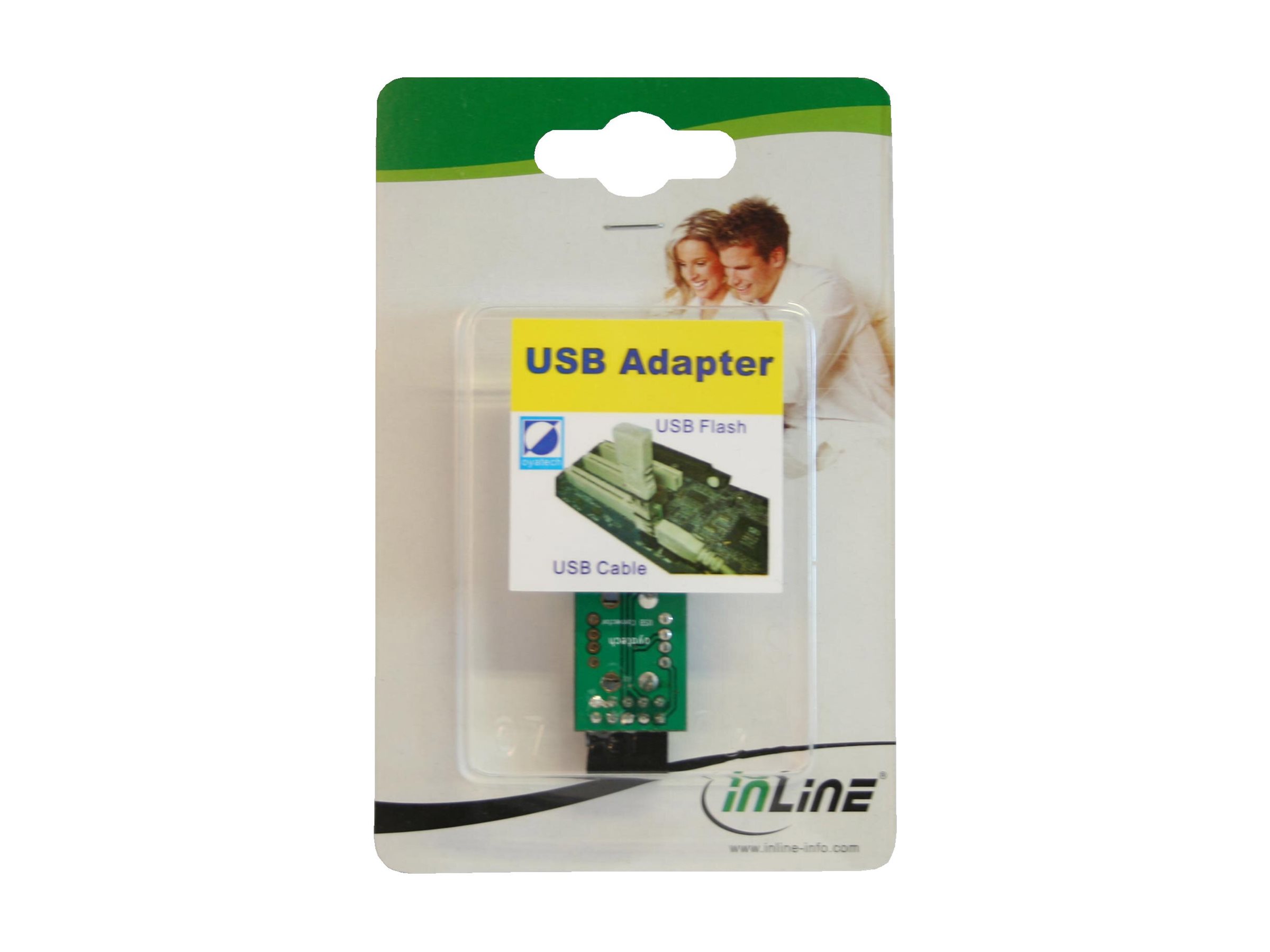 InLine USB 2.0 Adapter 2x USB-A Buchse auf 9-poligen USB-Header 0,13 m Grün