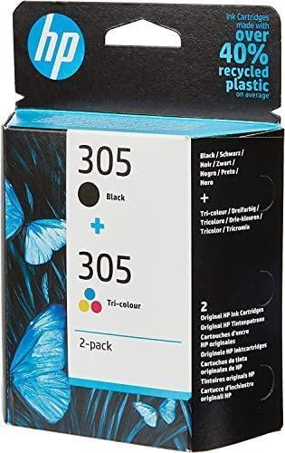 HP 305 2er-Pack Original Tintenpatronen Schwarz, Cyan, Magenta, Gelb