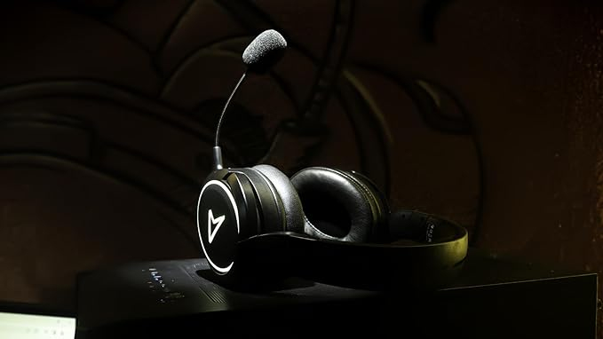 Lexip Voyager Kabellos Bluetooth Gaming Headset Boom-Mikrofon 28 h Schwarz