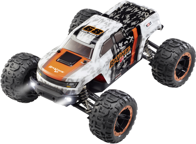 Reely RaVage 4x4 V2 Orange/Weiß Brushed 1:16 RC Modellauto Elektro Monstertruck Allradantrieb (4WD) RtR 2,4 GHz inkl. Akku und Ladekabel (RE-9495498)
