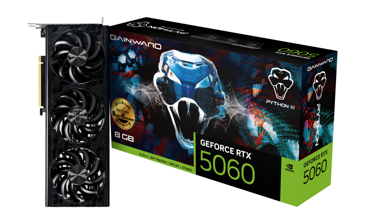Gainward GeForce RTX 5060 Python III OC 8 GB GDDR7 Schwarz